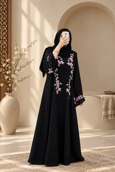 Hand-Embroidered Abaya