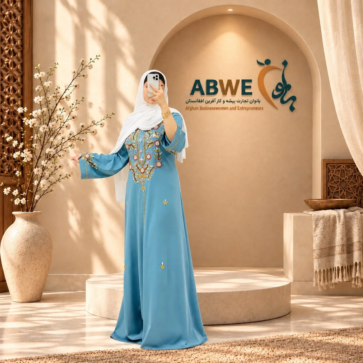 Arabic Design Dress II — Blue