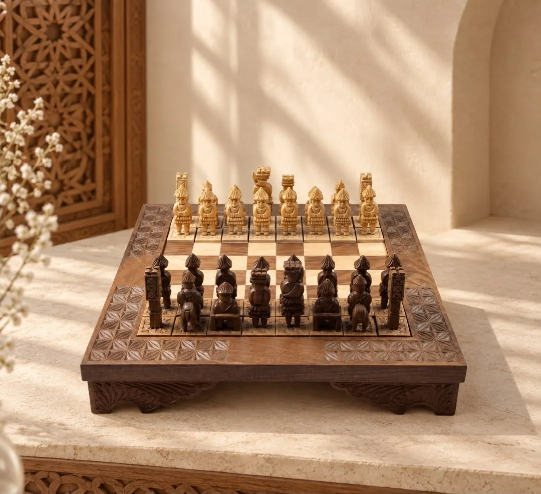 Hand-Carved Afghan Chess Set