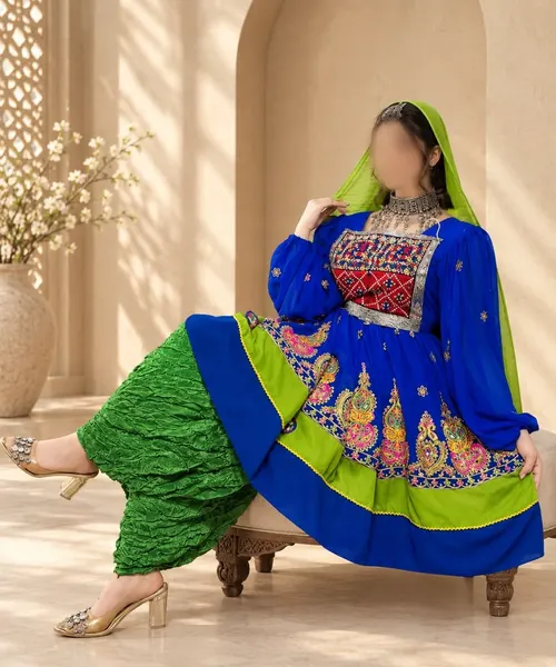 Traditional Afghan Dress — Royal Blue